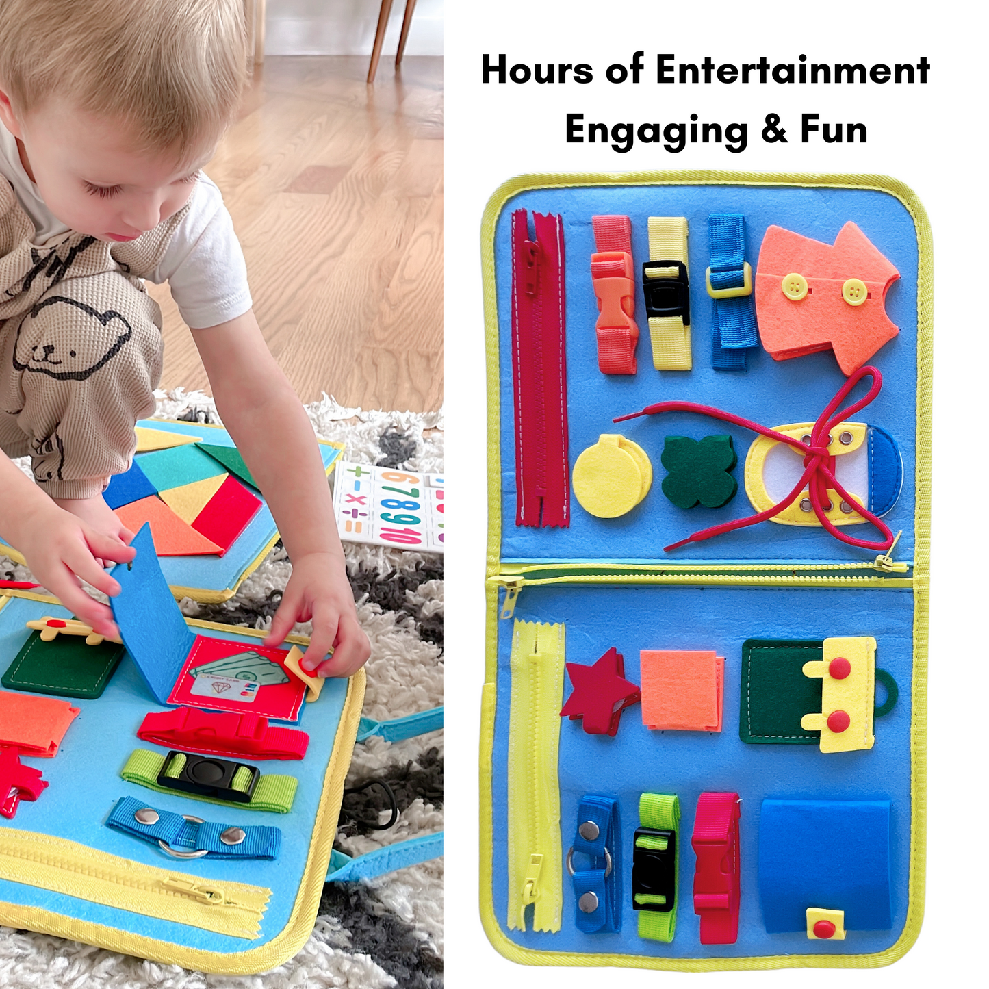 CHABAEBAE Montessori Toddler Montessori Busy Book, Busy Board, Quiet Book