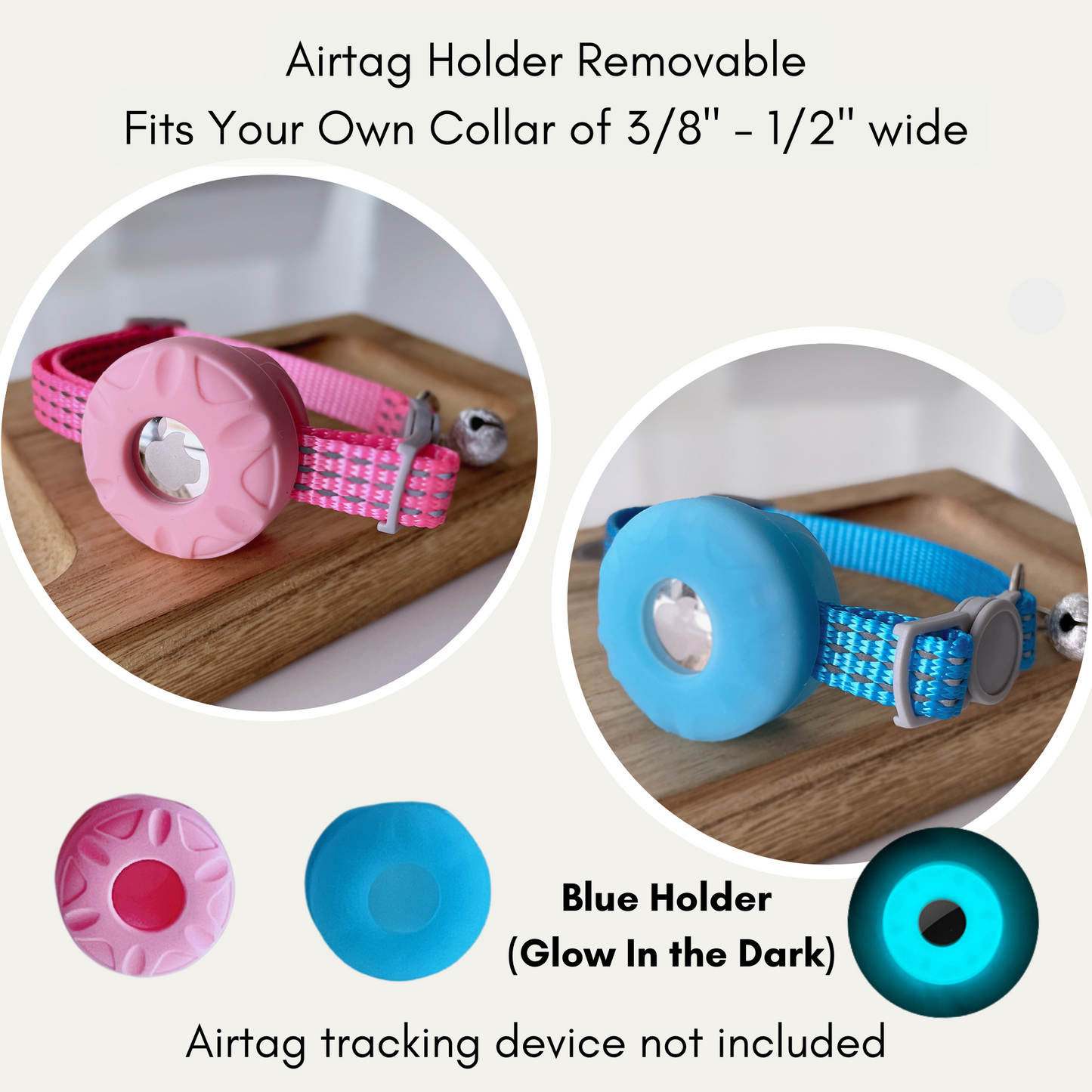 CHABAEBAE Safe & Comfy Airtag Collar For Cats & Small Dogs