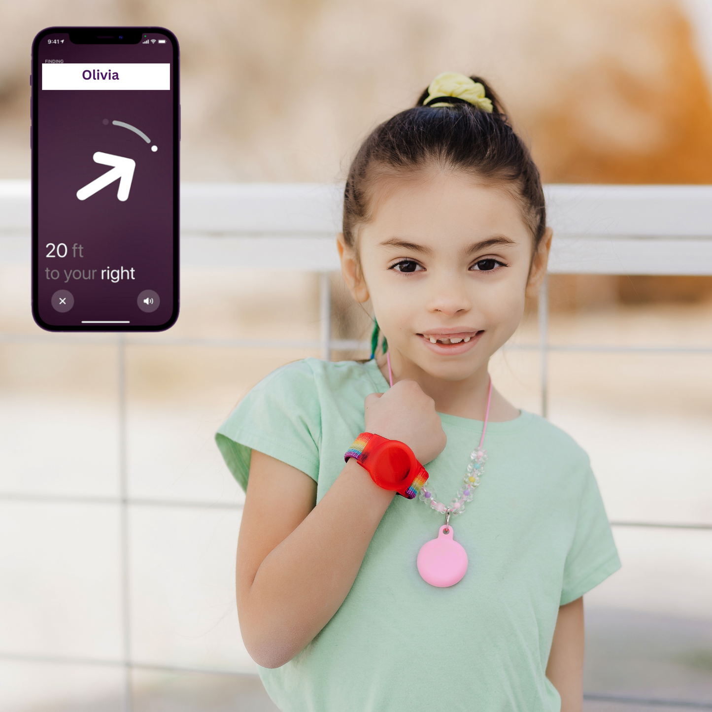 CHABAEBAE Airtag Necklace & Airtag Bracelet For Kids, Air Tag Anklet For Toddlers, Plus Stickers
