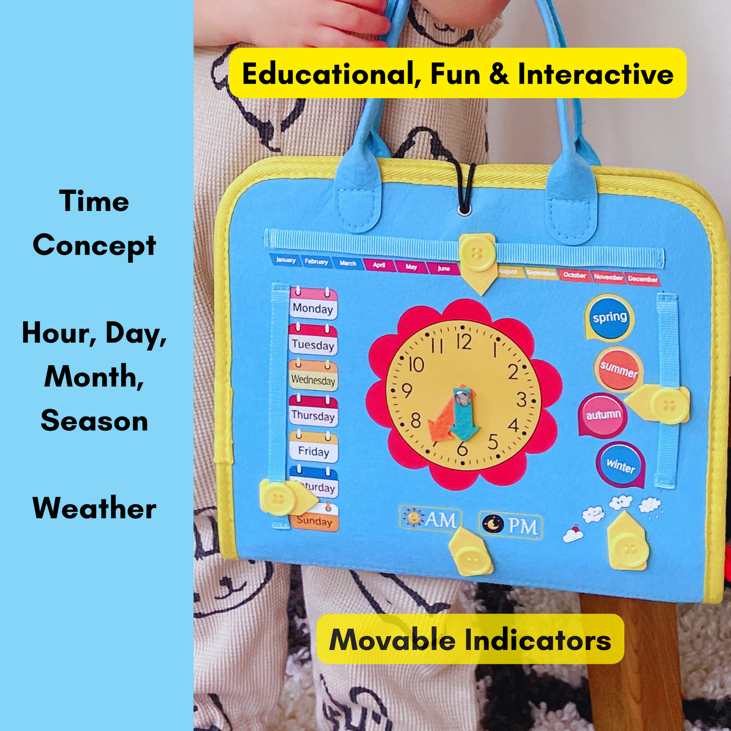 CHABAEBAE Montessori Toddler Montessori Busy Book, Busy Board, Quiet Book