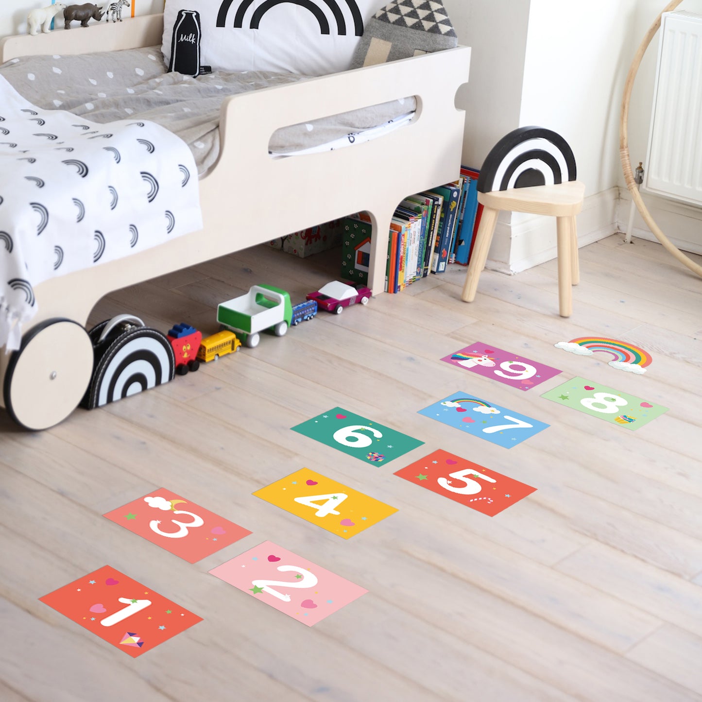 CHABAEBAE Fun Sensory Path Decals, Hopscotch Stickers