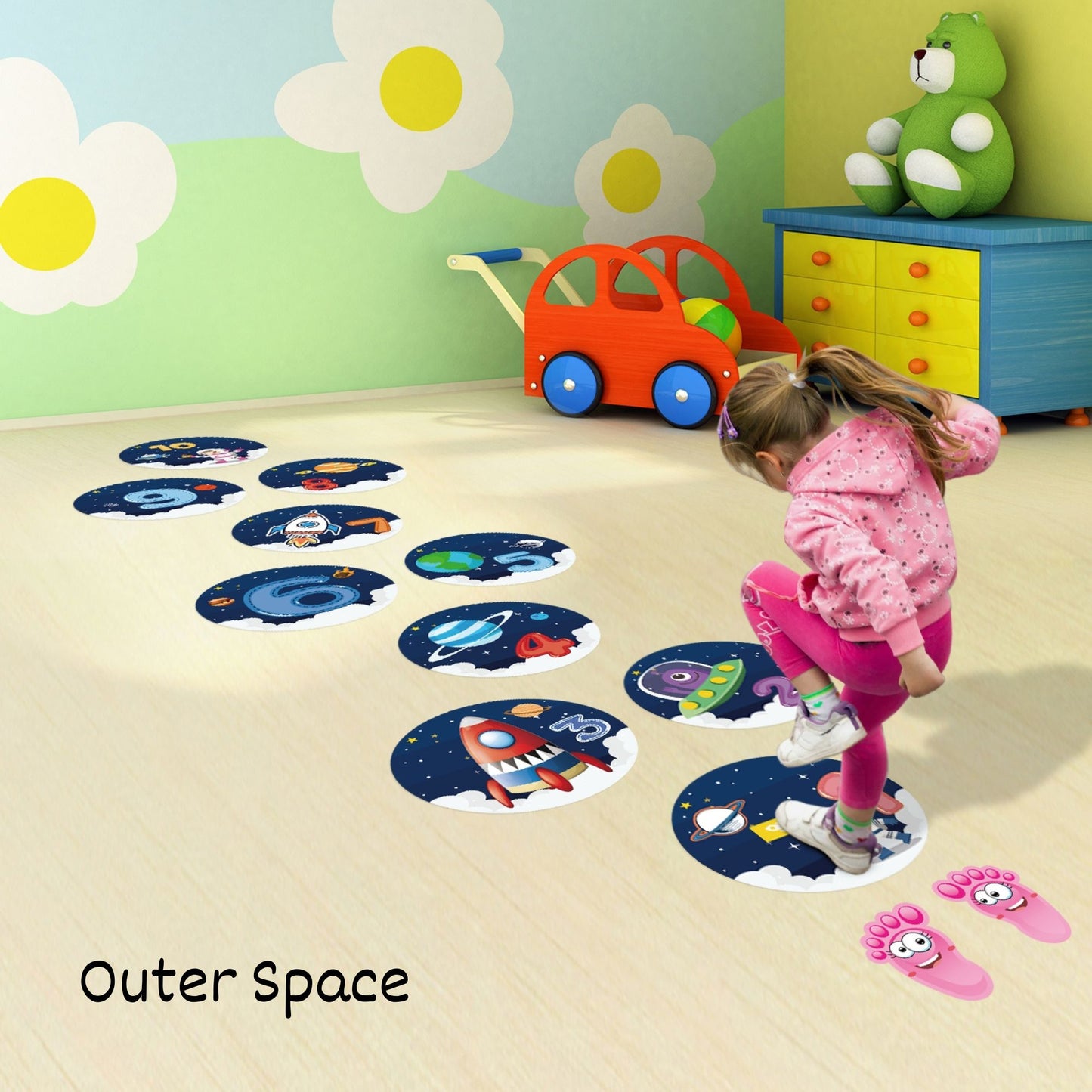 CHABAEBAE Fun Sensory Path Decals, Hopscotch Stickers