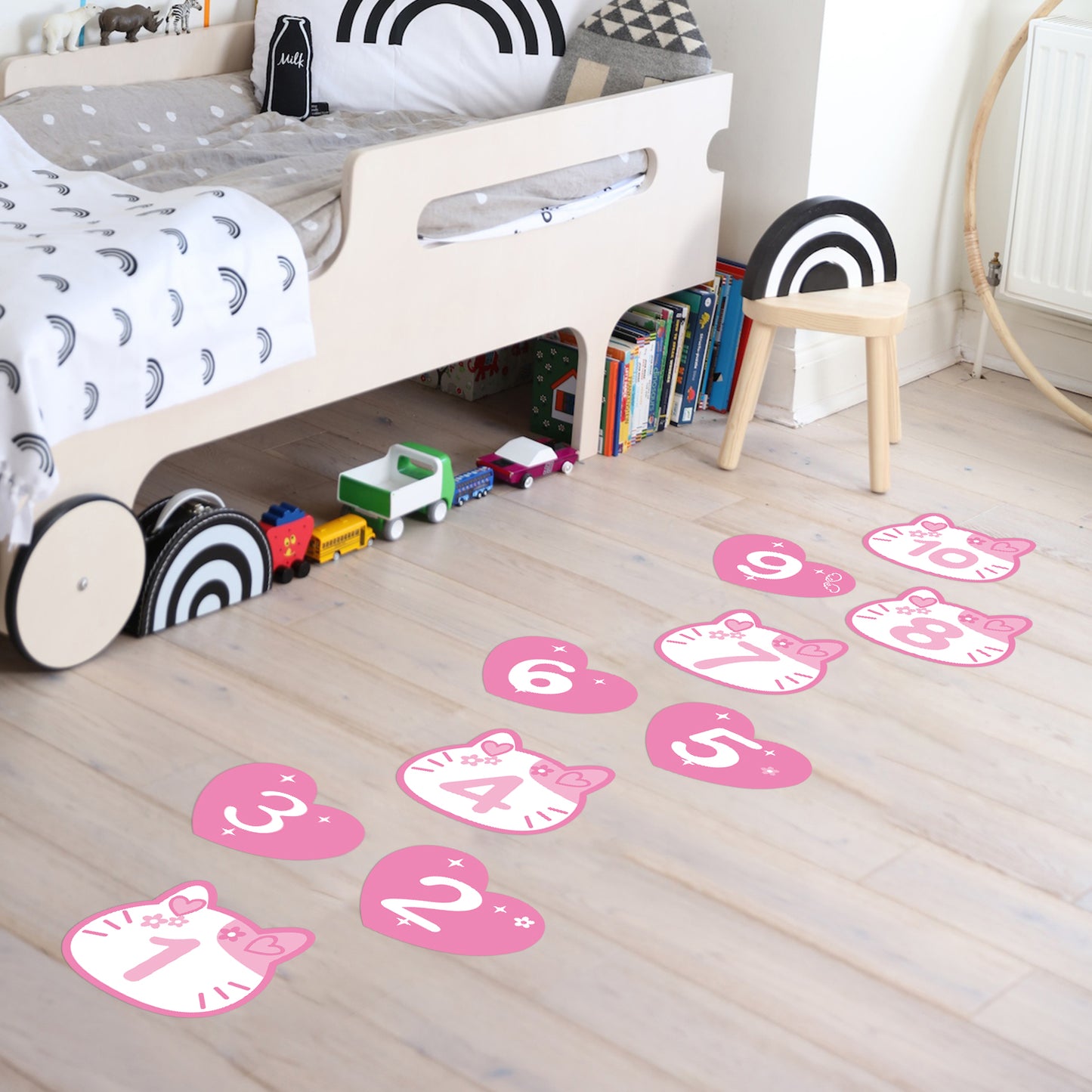 CHABAEBAE Fun Sensory Path Decals, Hopscotch Stickers