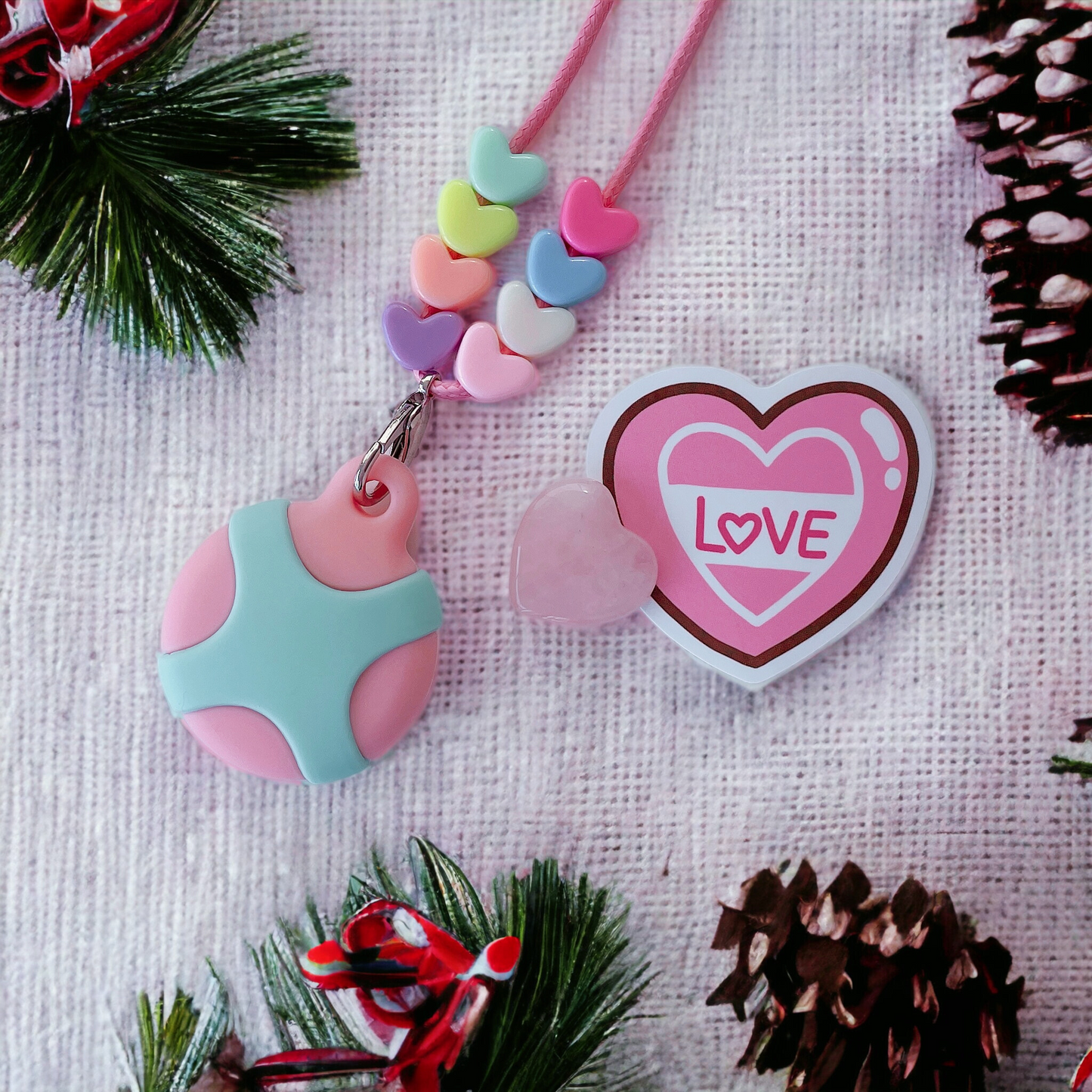 Deal - Happy Heart Keepsake Necklace & Keychain For Kids