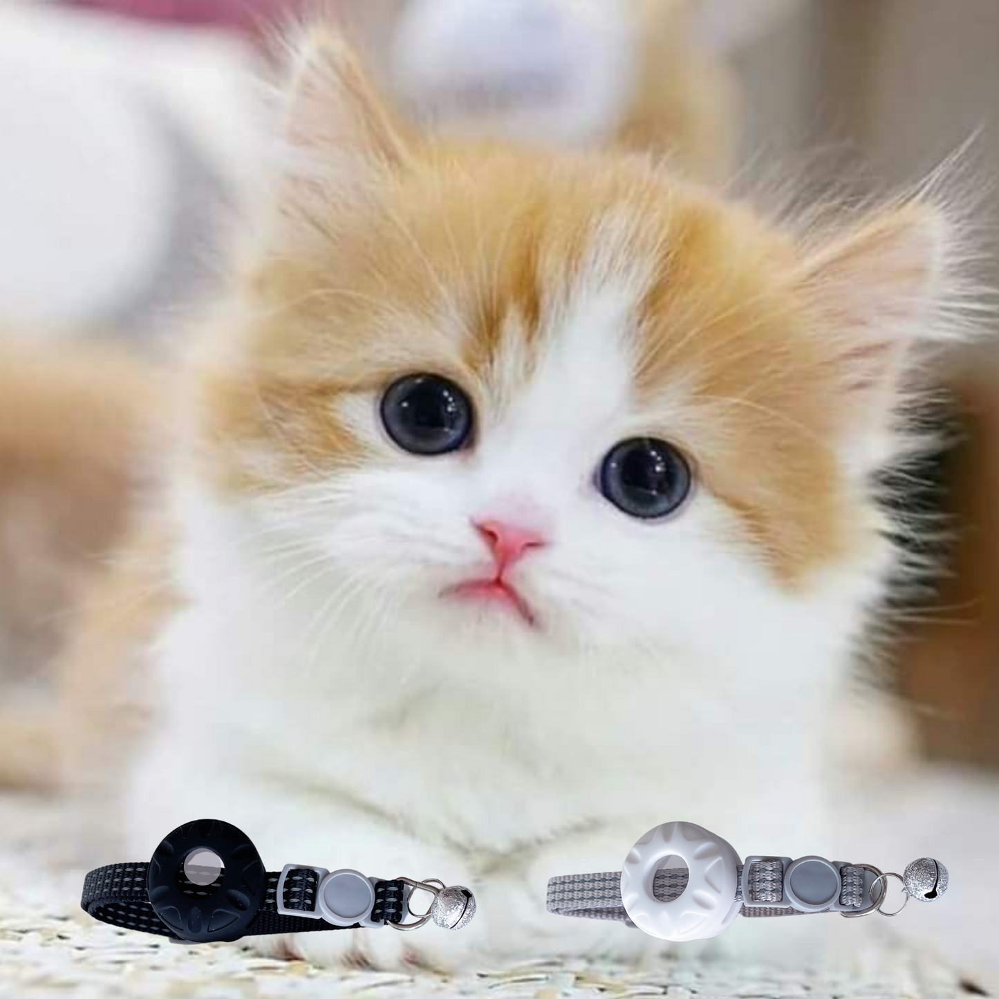 Deal - CHABAEBAE Safe & Comfy Airtag Collar For Cats & Small Dogs