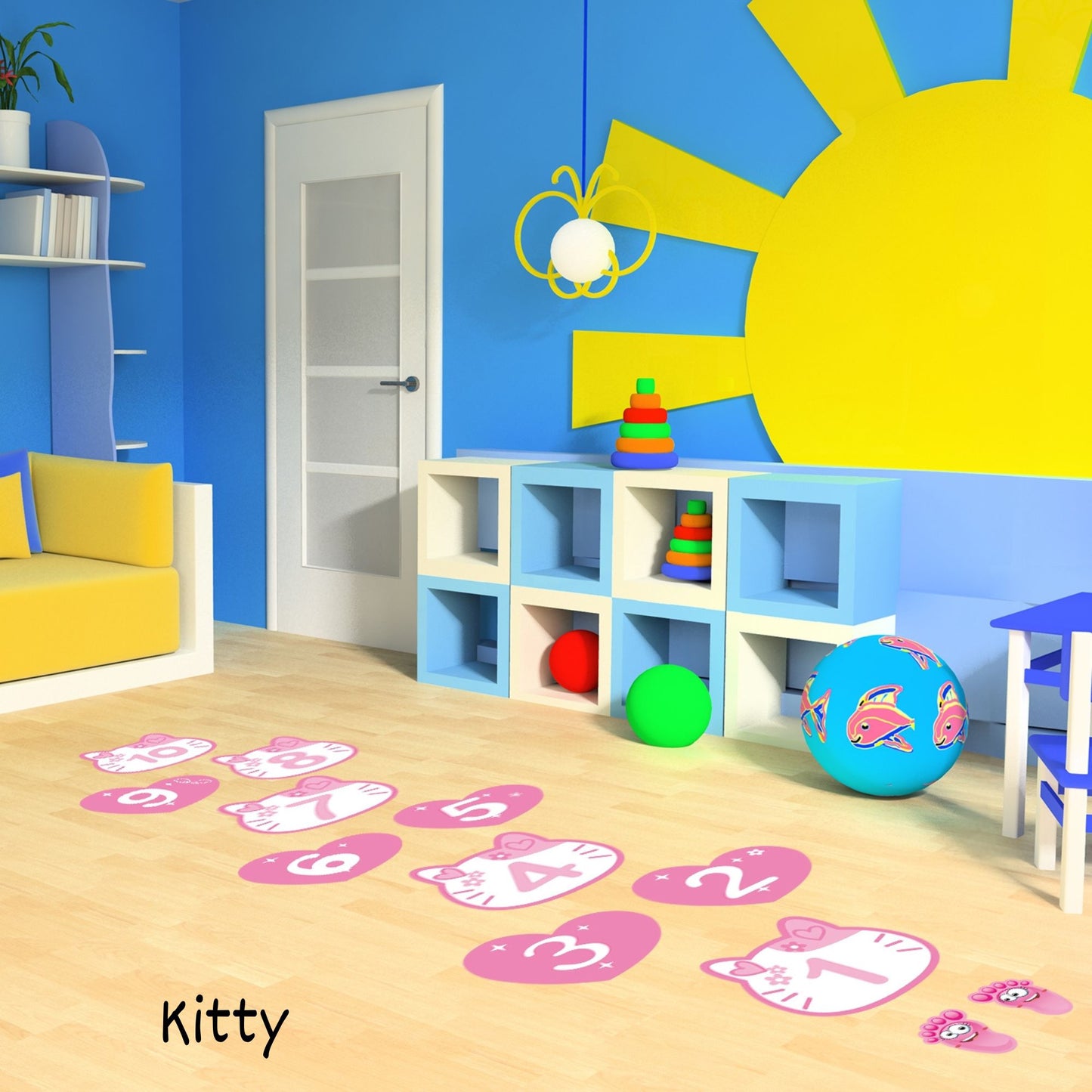 CHABAEBAE Fun Sensory Path Decals, Hopscotch Stickers