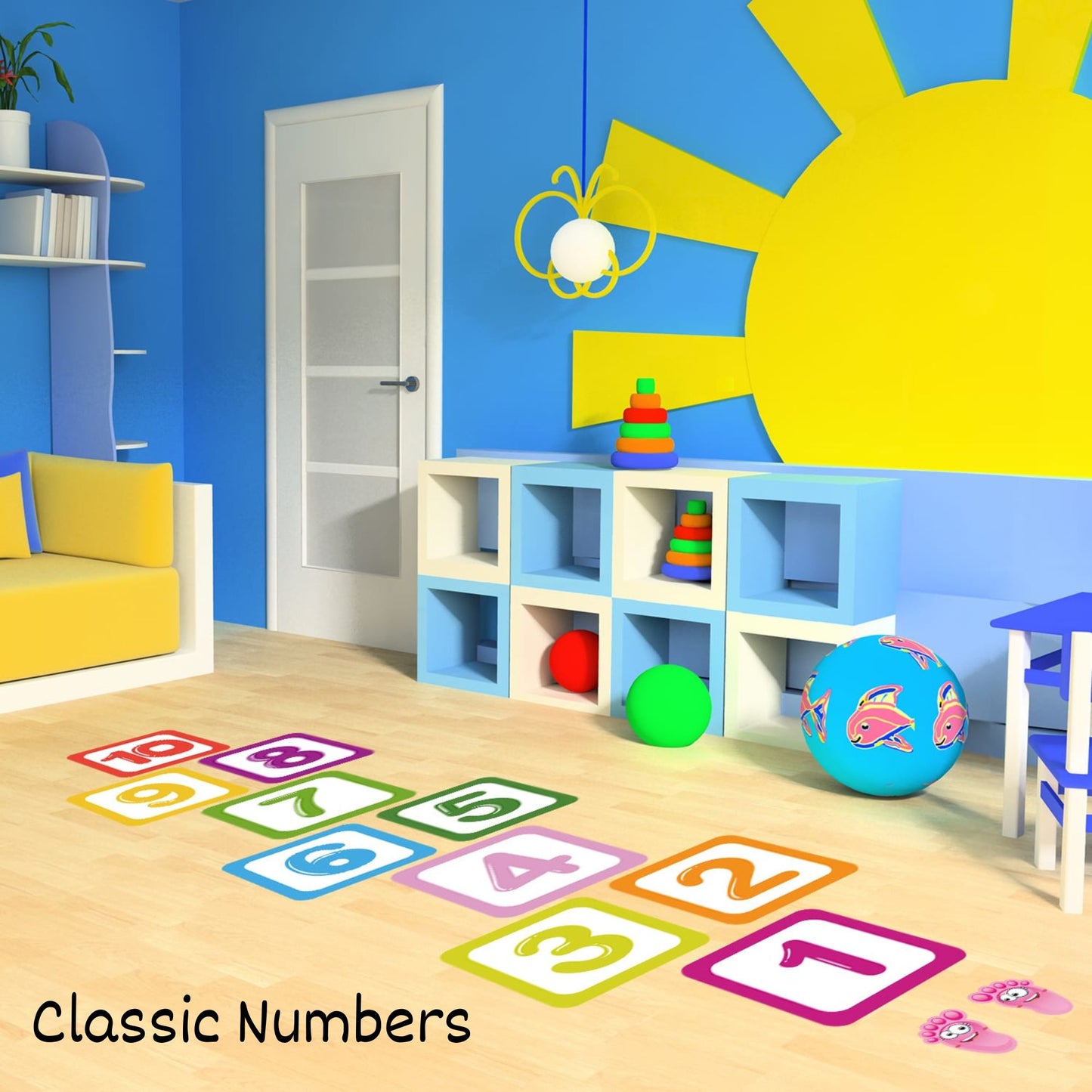 CHABAEBAE Fun Sensory Path Decals, Hopscotch Stickers