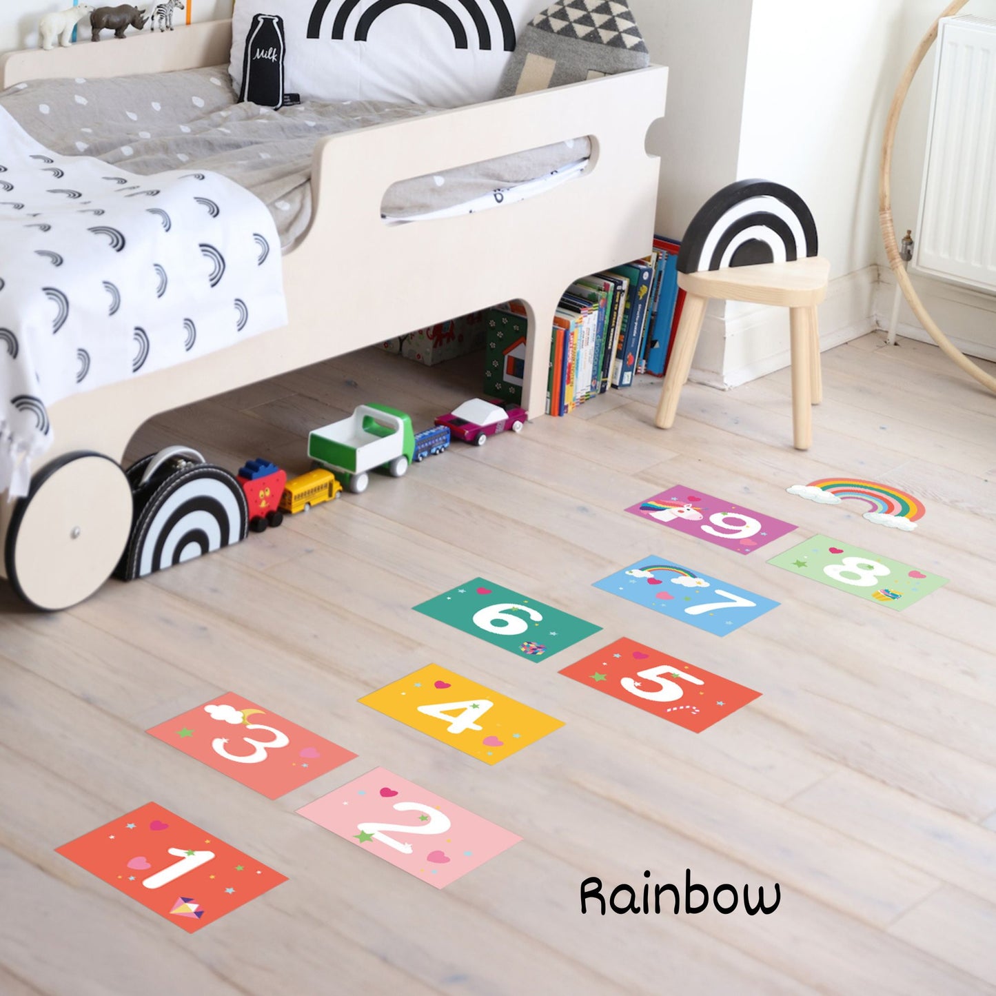 CHABAEBAE Fun Sensory Path Decals, Hopscotch Stickers