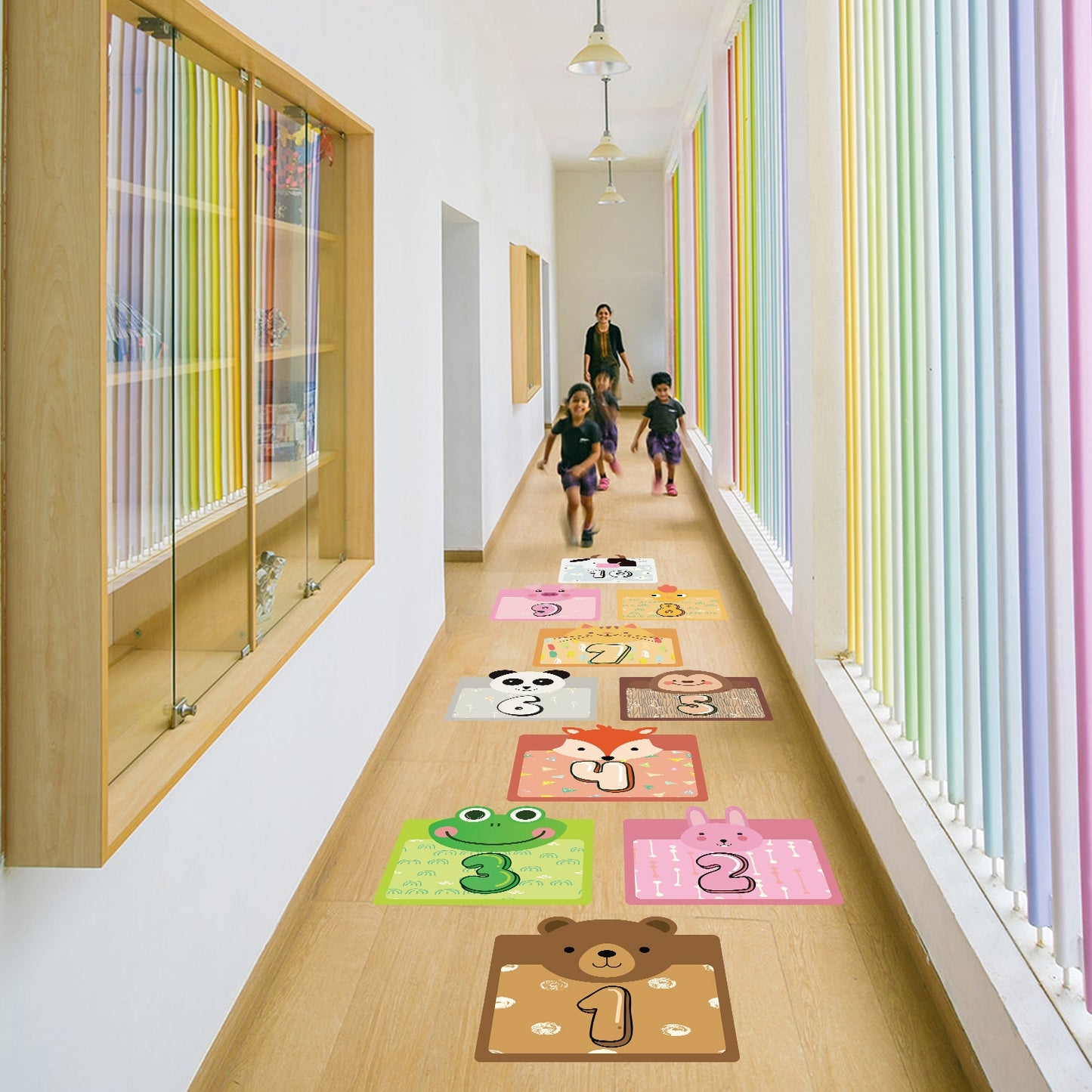 CHABAEBAE Fun Sensory Path Decals, Hopscotch Stickers