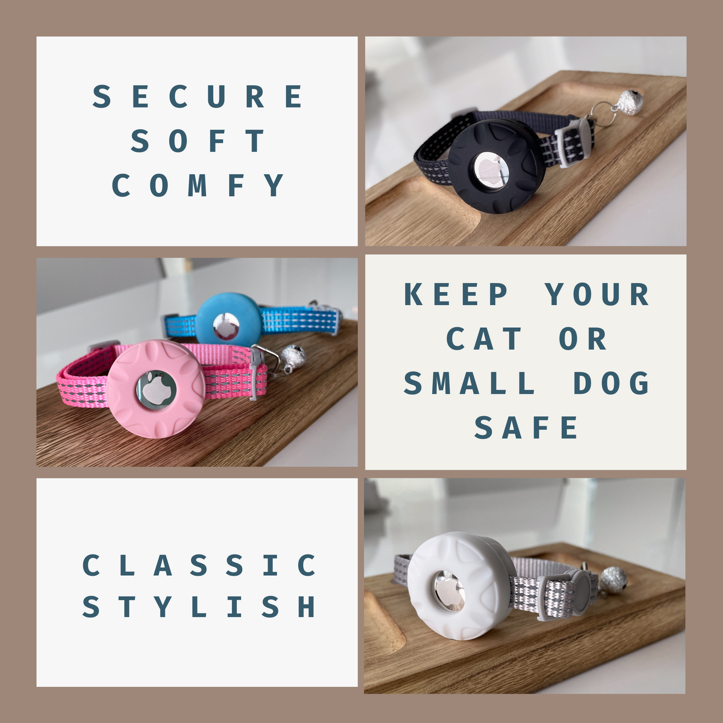 Deal - CHABAEBAE Safe & Comfy Airtag Collar For Cats & Small Dogs