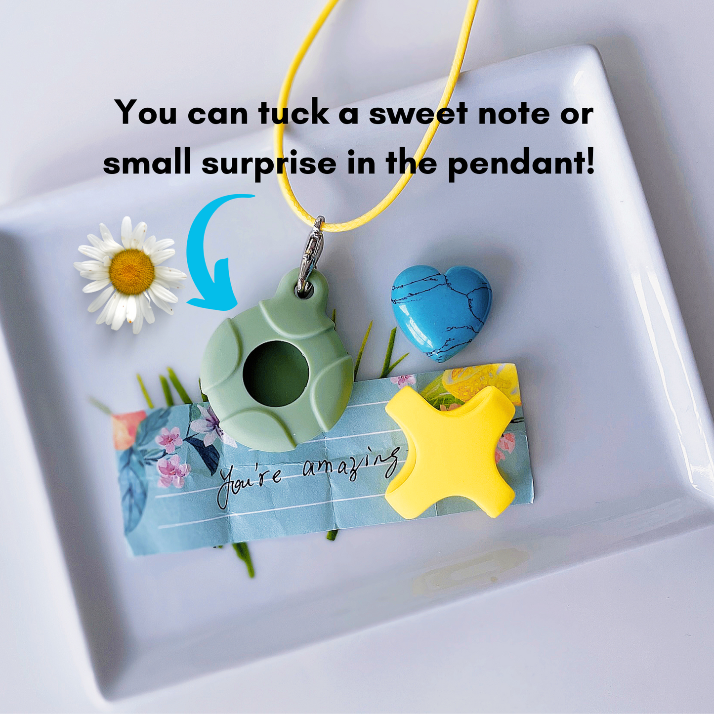 Happy Heart Keepsake Keychain & Necklace For Kids