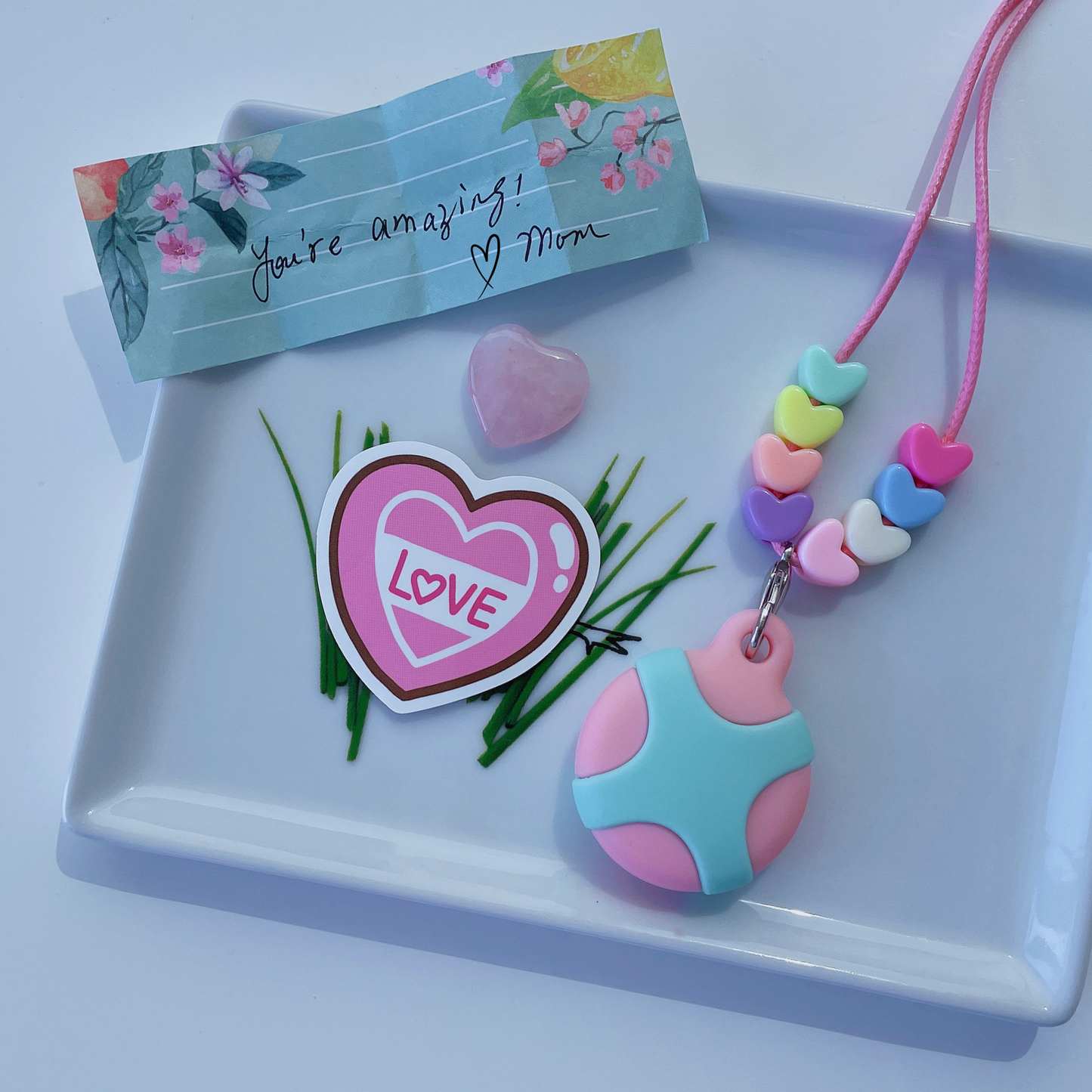 Deal - Happy Heart Keepsake Necklace & Keychain For Kids