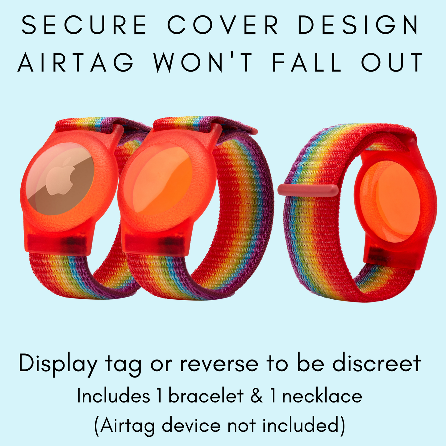 CHABAEBAE Airtag Necklace & Airtag Bracelet For Kids, Air Tag Anklet For Toddlers, Plus Stickers
