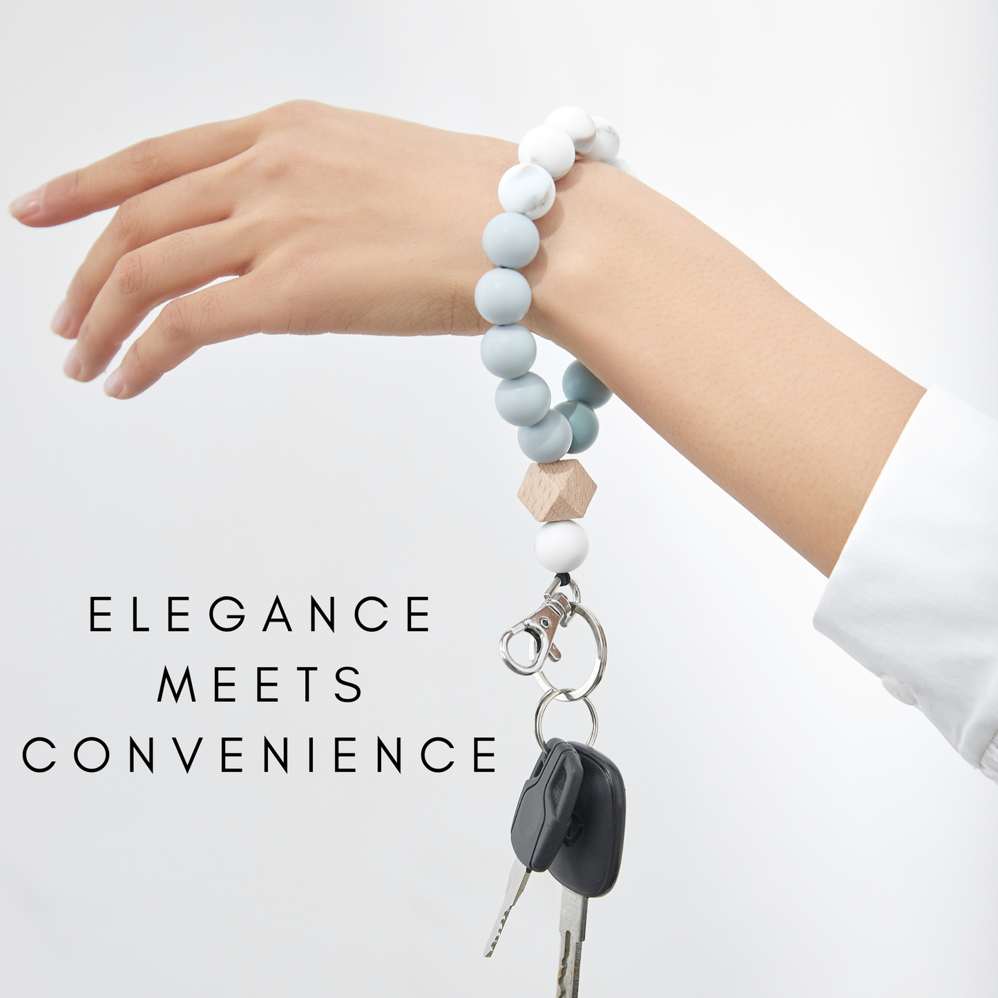 CHABAEBAE Beaded Wristlet With Airtag Keychain Combo Set