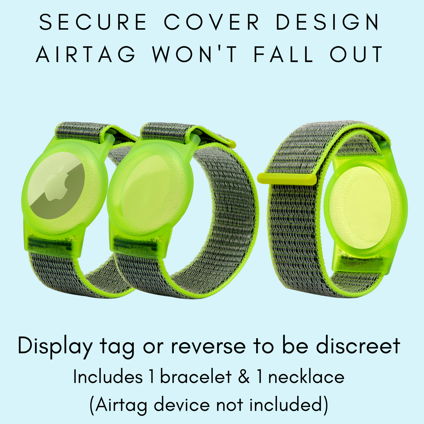 CHABAEBAE Airtag Necklace & Airtag Bracelet For Kids, Air Tag Anklet For Toddlers, Plus Stickers