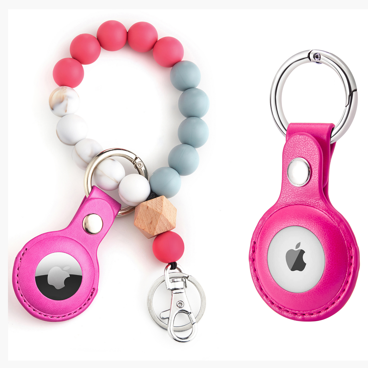 CHABAEBAE Beaded Wristlet With Airtag Keychain Combo Set