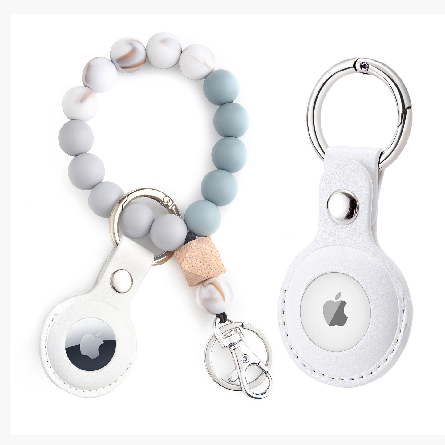 CHABAEBAE Beaded Wristlet With Airtag Keychain Combo Set
