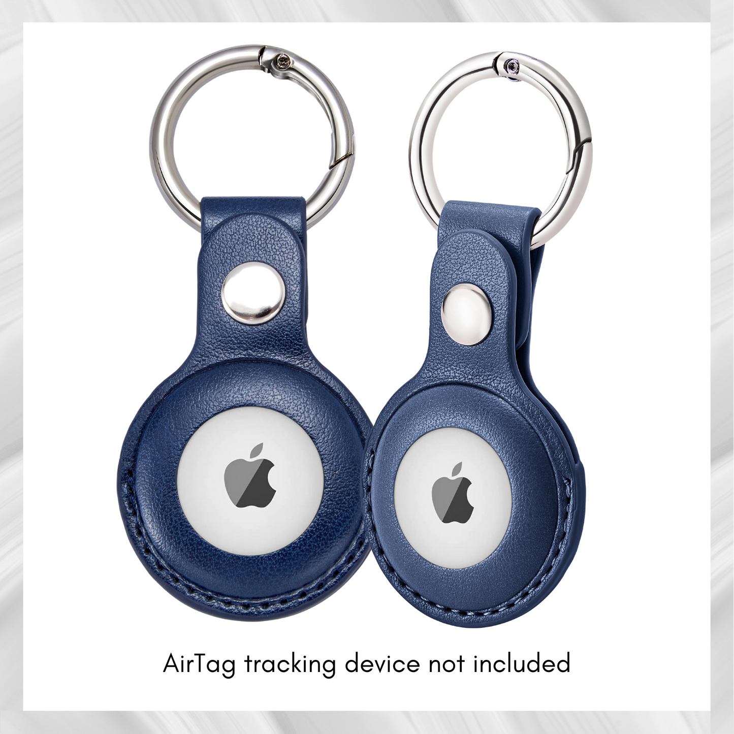 CHABAEBAE Airtag Keychain, Vegan Leather Air Tag Keyring, 2-pc