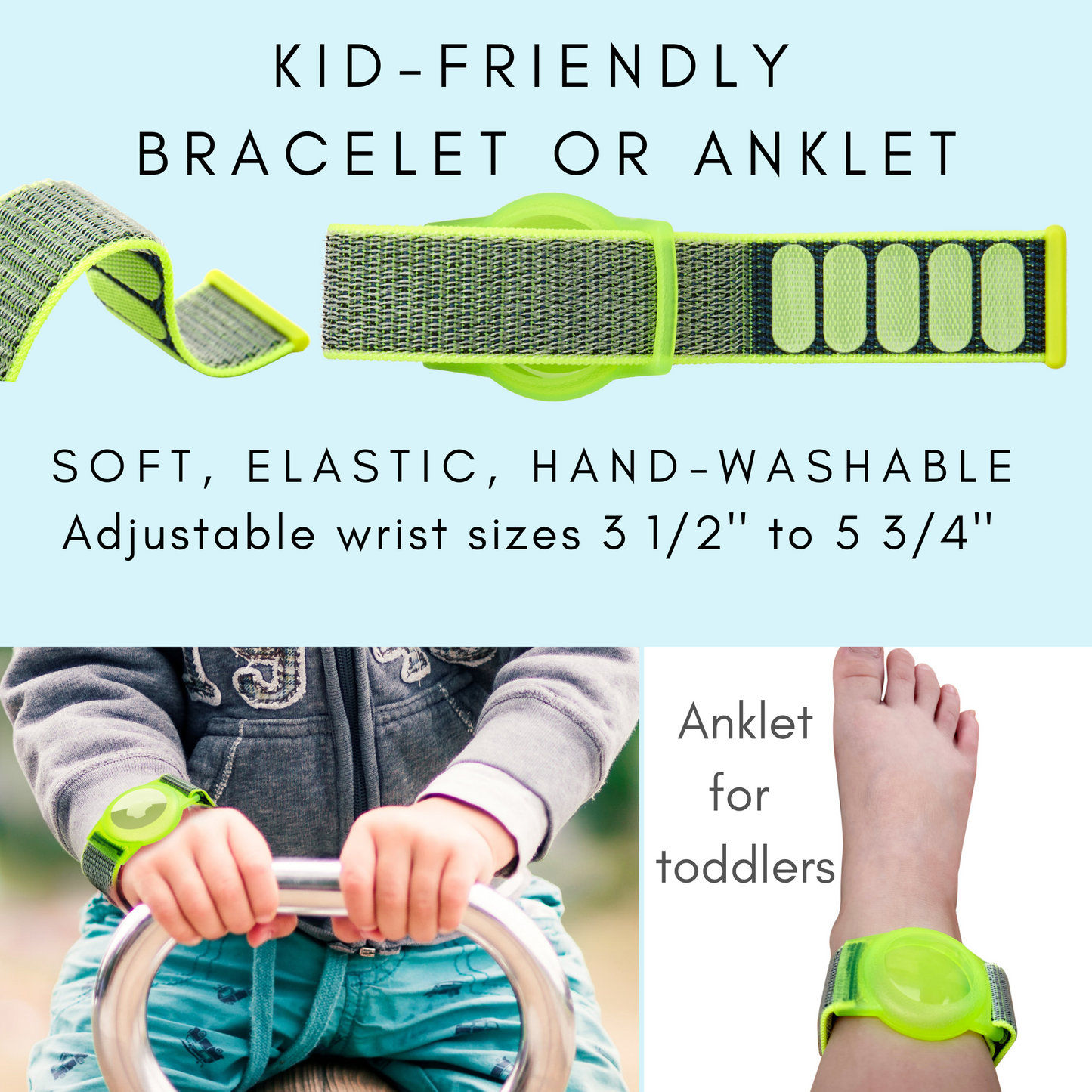 CHABAEBAE Airtag Necklace & Airtag Bracelet For Kids, Air Tag Anklet For Toddlers, Plus Stickers