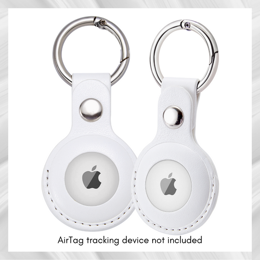 CHABAEBAE Airtag Keychain, Vegan Leather Air Tag Keyring, 2-pc