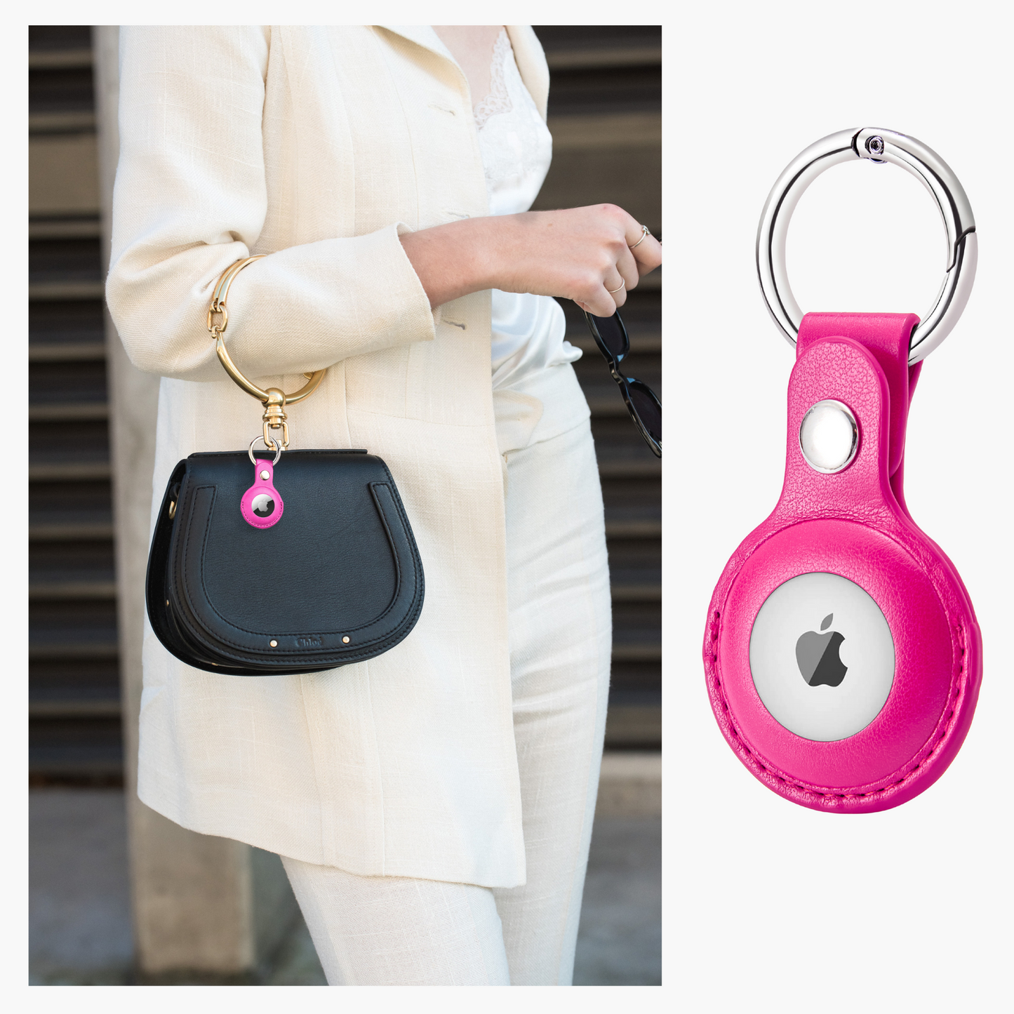 CHABAEBAE Beaded Wristlet With Airtag Keychain Combo Set