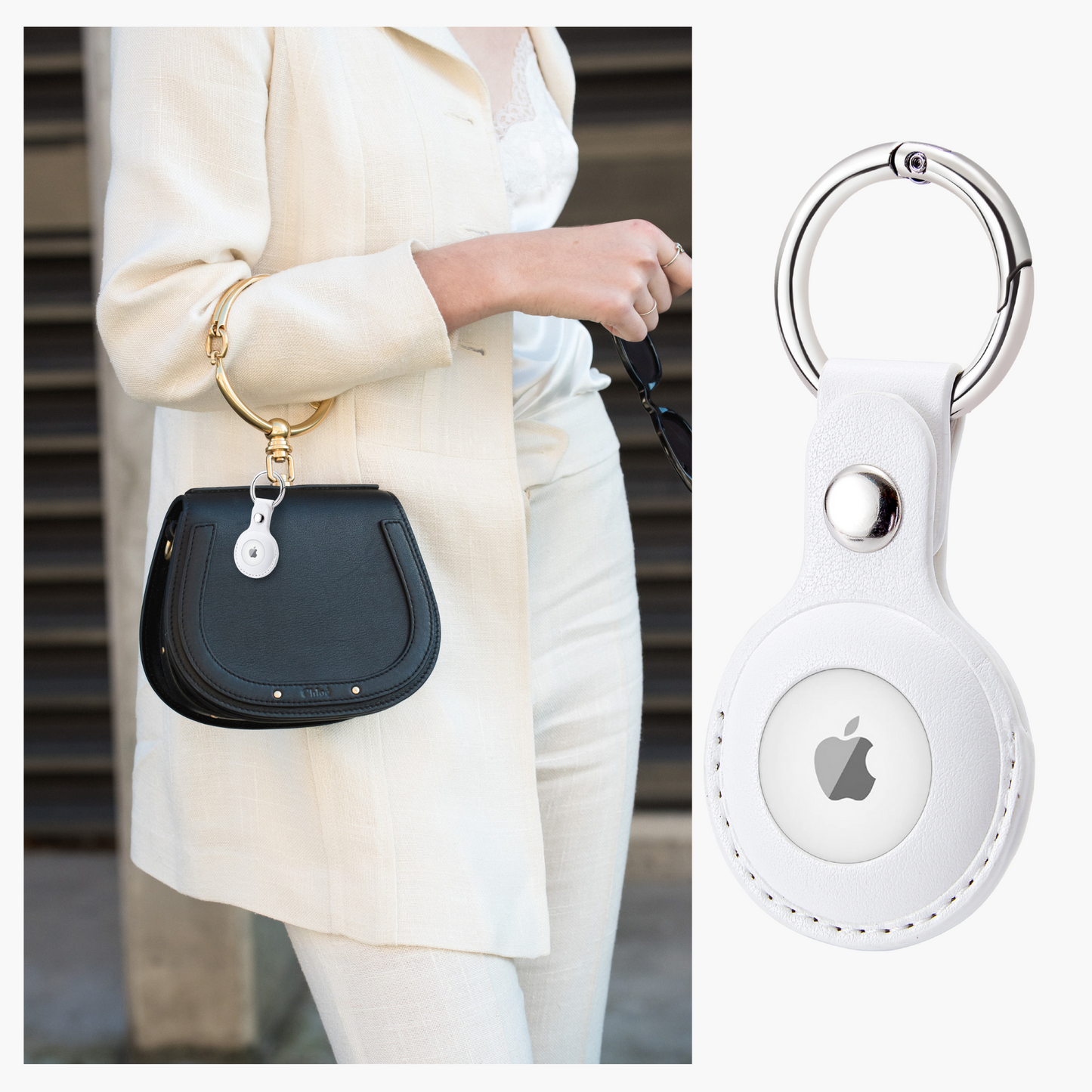 CHABAEBAE Beaded Wristlet With Airtag Keychain Combo Set