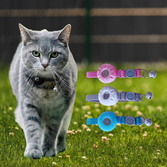 Deal - CHABAEBAE Safe & Comfy Airtag Collar For Cats & Small Dogs