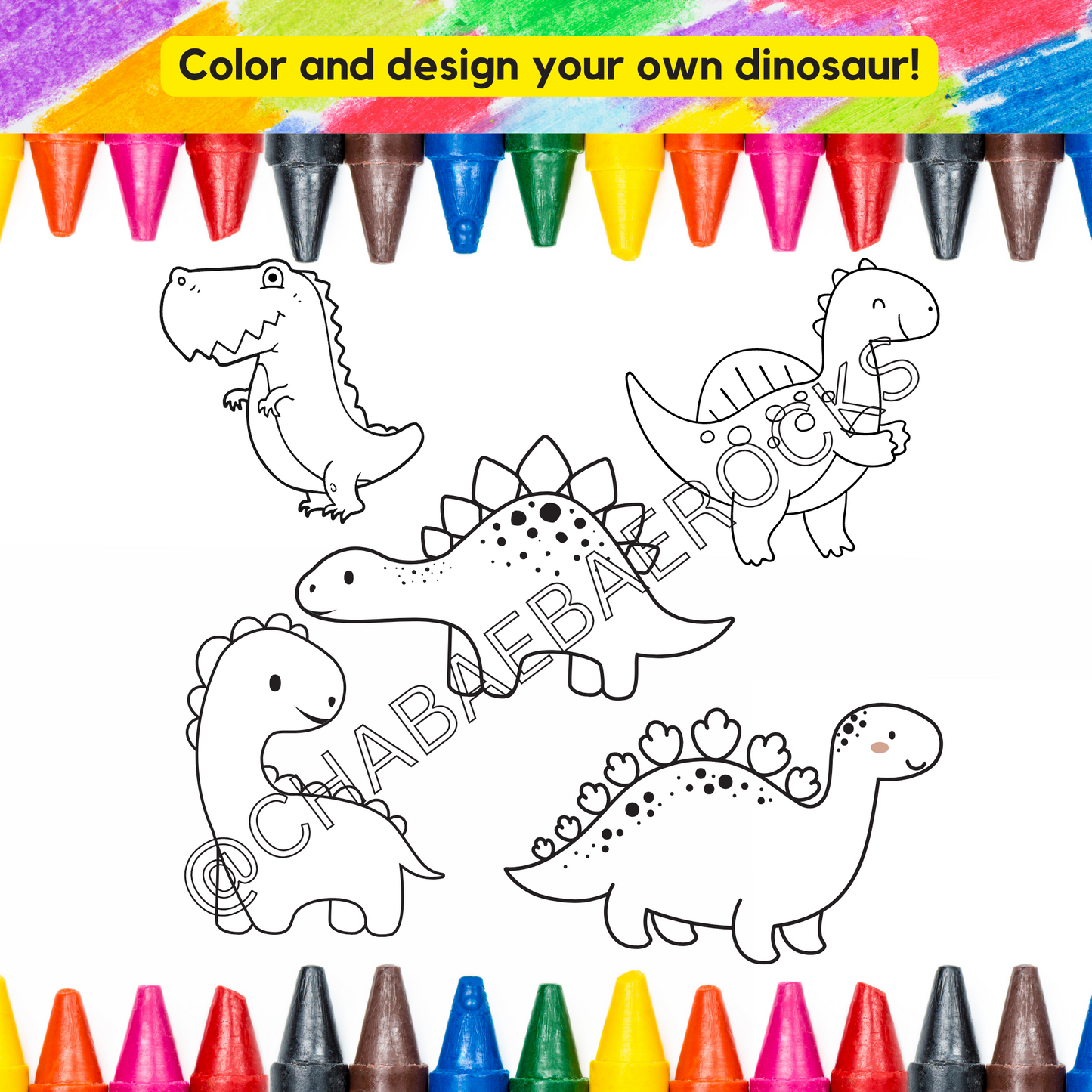Design Your Own Dinosaur Coloring Pages, Printable