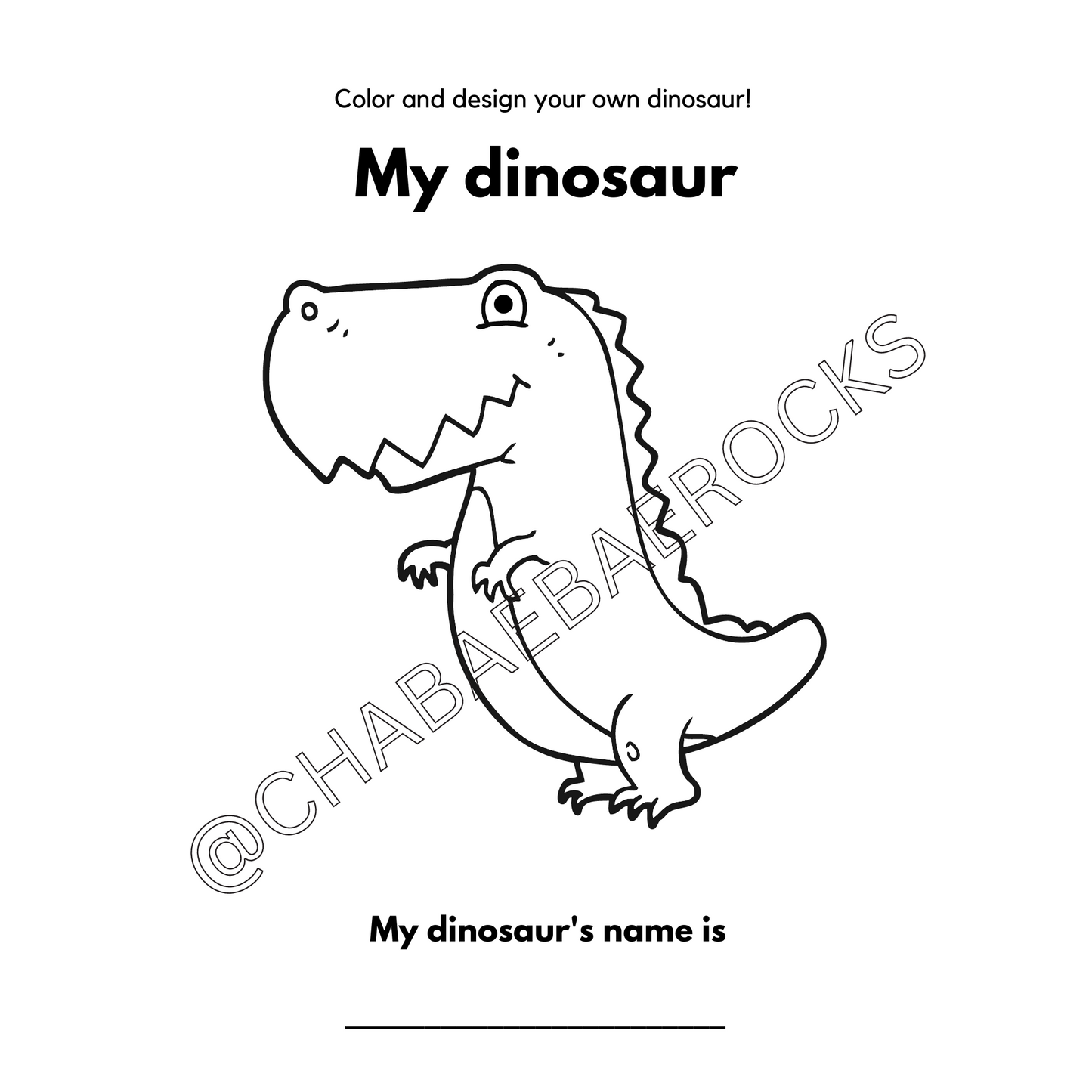 Design Your Own Dinosaur Coloring Pages, Printable