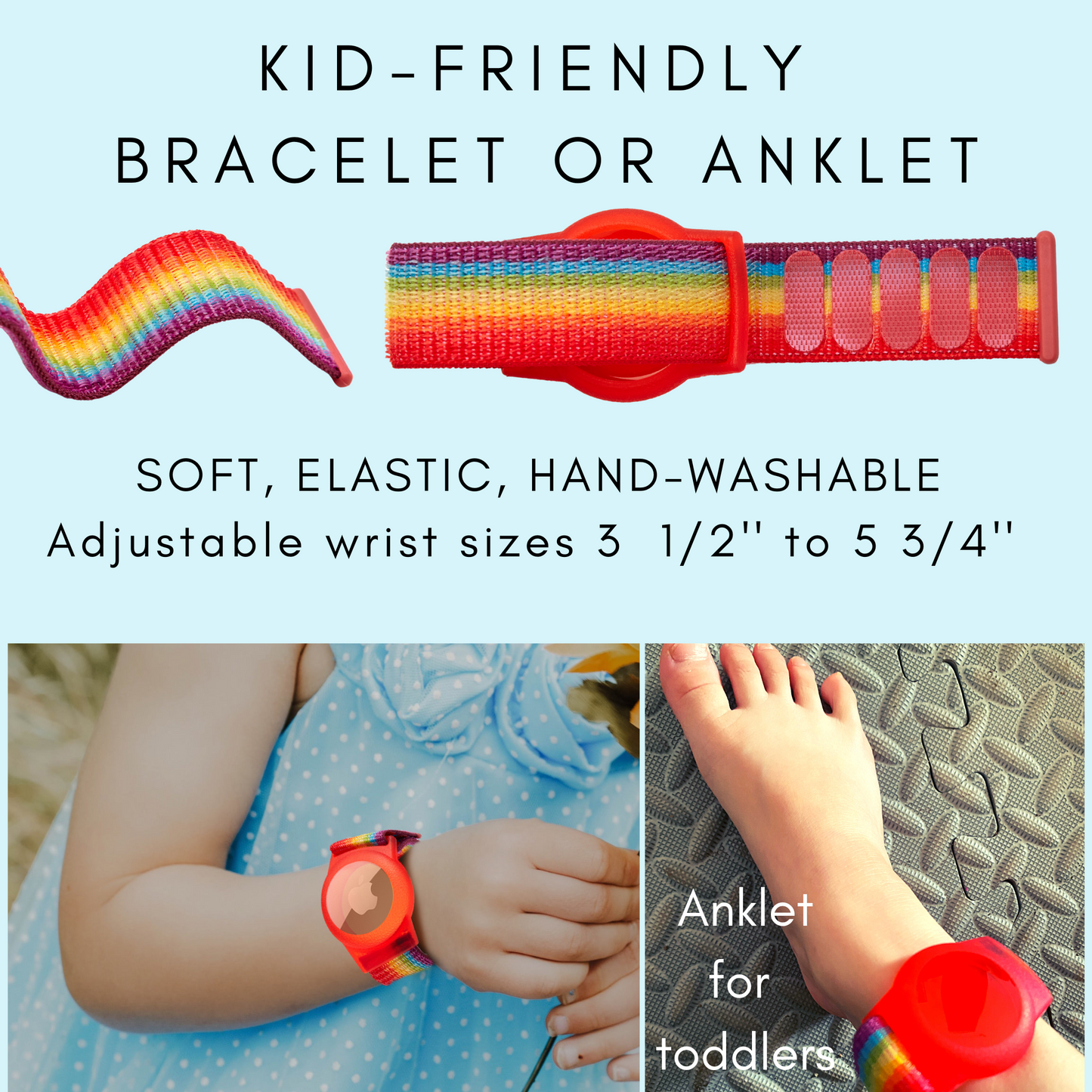 CHABAEBAE Airtag Necklace & Airtag Bracelet For Kids, Air Tag Anklet For Toddlers, Plus Stickers